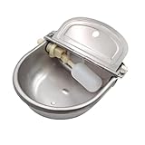 MasXirch Abbeveratoio in Acciaio Inox con Tappo di Scarico e Valvola a Galleggiante Regolabile, Abbeveratoio Automatico Per Bestiame Cavallo Cane Mucca Capra Maiale Pecora