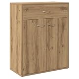 vidaXL Credenza artigianale in legno di rovere, 60 x 30 x 75 cm, con 2 ante e cassetto, ideale per soggiorno, camera da letto o ufficio