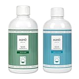Set 2 Profumatori Concentrati Muhà per Bucato da 400ml - Fragranze Intense - Profumo Duraturo, Formato Grande, Uso Universale in Lavatrice (Aria di Capri + Mare d'Inverno)