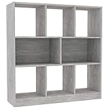 vidaXL Libreria/Credenza Scaffali Versatile Decorativa Mobiletto Arredo Casa Mensole a Giorno Espositore Grigio Cemento 97,5x29,5x100 cm in Truciolato
