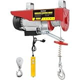 Paranco Elettrico 800 kg, 1450 W, Altezza Sollevamento 12 m, Velocità 10 m/min, Motore in Rame Puro, Paranco Argano Elettrico con Telecomando Cablato, per Garage e Uso Industriale