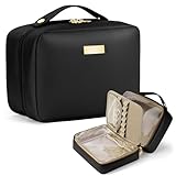 Aucuu Beauty Case, Pochette Trucchi, Borse da Toilette Impermeabile in Pelle PU,Toiletry Make Up Bag, con Scomparti per Pennelli Rimovibili, Organizer per Cosmetici per Donne e Ragazze