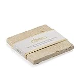 ottoman Travertin - Portasapone decorativo, 10 x 10 cm, in pietra naturale non trattata (Light)