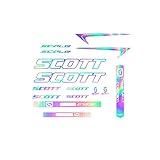 STAR SAM Adesivi Compatibili Telaio Bici Scott Scale Mod 2, Olografico, Logo, Vinile, Impermeabile, Metallo, Logo Scott - Rosso