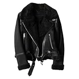 Giacca in pelliccia sintetica da donna, giacca in pelle con fodera spessa, parka invernale montone, pelle, cappotti invernali 2025