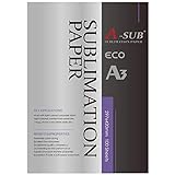 A-SUB Carta per sublimazione A3, 297x420 mm, 100 fogli, Compatibile con stampanti a sublimazione EPSON, SAWGRASS, RICOH, BROTHER