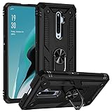 XINNI Custodia per Oppo Reno2 Z(Reno 2Z), PC Militare + TPU 2 in1 Coperchio Posteriore Protettivo con Supporto, Nero