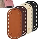 Dokeno 4 Pezzi Fondi per Borse Uncinetto Fondi per Borse in Pelle Basi per Borse Ovale con Fori per Fai da Te Borsa a Uncinetto Borse a Spalla 22x10 cm