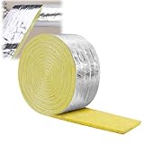 Isolante in Lana di Vetro per Tubi, Rotolo di 10M, Isolamento Termico e Acustico, Fibra di Vetro (1 pezzo)