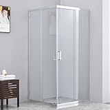 Megistore | Box doccia in cristallo temperato 6mm trasparente h190 cm con maniglie e profili cromati porte scorrevoli apertura angolare doppie rotelle (70x90cm)
