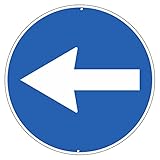 Pubblimania Freccia segnaletica stradale cartello segnale in alluminio metallo rotondo spesso 3 mm per esterno Ø 30 (Freccia)