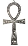 NileCart™ Croce ANKH egiziana in metallo, 21,6 cm, realizzata in Egitto (argento antico)