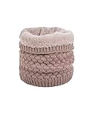 Pluto & Fox Scalda Collo Di Crochet Di Maglia Di Lana Per Invernali Con Agnello Dentro Sciarpe Morbido e Caldo Unisex Per Donne E Uomo (Khaki)