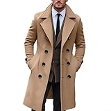Dressy - Trench da uomo con caratteristiche classiche, perfetta per l'autunno e l'inverno (L kaki)
