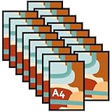 Ditwis 16 Pezzi Cornice A4, Cornice Nera per 21x29,7 cm Certificati, Foto, Disegni dei bambini e Documenti, Portafoto adatta per Soggiorno, Camera da Letto e Ufficio