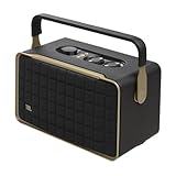 JBL Authentics 300, Smart Home Speaker, Altoparlante Bluetooth Stile Retrò Anni '70 con Griglia Quadrex, Wi-Fi Integrato, Assistente Vocale, AirPlay, Batteria Integrata con 8 h di Autonomia, Nero