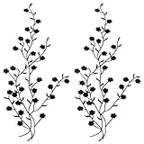 GORGECRAFT 2 pezzo Toppe Ricamate con Fiori Neri Applicazioni In Pizzo Floreale In Tessuto Toppe Ricamate Termoadesive Applicazioni In Cotone Decorazioni per Abbigliamento Cucito Lavorazione Abito Da