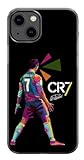 EZB Custodia per iPhone a tema Cristiano Ronaldo, cover flessibile e ammortizzante per telefono con giocatore di calcio, custodia colorata CR7 (iPhone 16 Pro Max), nero