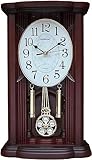 MCGOS BPILOT Orologio da Tavolo retrò a Pendolo, Orologio da Parete a Batteria al Quarzo con Pendolo e suoneria Westminster,A