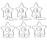 COHEALI 6 Pezzi Porta banconote pentagramma anello porta tovaglioli porta numero di tavolo da matrimonio segnaposto segnaposti carte titolare della carta portafoto per centrotavola Metallo