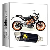 scarico completo omologato open arrow thunder in alluminio nero con fondello in inox compatibile con ktm duke 390 2013 2014 2015 2016 mototopgun 71813aon*