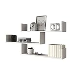 Selsey Mensola Da Parete A 3 Ripiani Scaffale Da Parete Libreria Da Parete Sospesa Per Camera Da Letto Soggiorno 119 x 55 x 18 cm Bianco Kassi