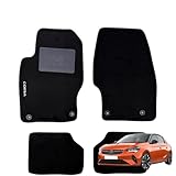 W-Parts SERIE 4 TAPPETI - TAPPETINI in MOQUETTE Neri per Corsa E dal 2014 al 2019 con battitacco Cucito, Bottoni di Fissaggio e Striscia Antiscivolo
