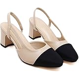 LAIYUTING Set da donna elegante con tacco in pelle morbida e sandalo, Beige, 40 EU