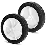 QWORK® Set di 2 Ruota in gomma per tagliaerba - Diametro 175 mm, Foro asse 12,7 mm, Larghezza pista 38 mm, Carico consentito 70 kg (7" x 1,5")