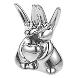 FONDOTIN Simpatici Ornamenti in Ceramica A Forma Di Coniglietto Coppia Di Statuette Per La Decorazione Della Casa