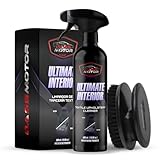 BassMotor Pulitore per Tessuti per Sedili e Tappetini Auto, Pulitore Interno per Tessuti Auto con Spazzola Inclusa Facile da Usare Profumo Fresco - Ultimate Interior 500ml + Spazzola