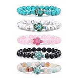 Braccialetto con perline a forma di tartaruga marina, gioiello elasticizzato con tartaruga marina, regalo di amicizia per donne, 5 pcs, Metallo