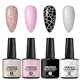 4 Pezzi Smalto Per Unghie In Gel Craquelé, Olio Lucidante A Lunga Durata Con Effetto Craquelé, Smalto Per Unghie Portatile Per Manicure A Casa, Smalto Classico Per Unghie Craquelé Per Donne E Ragazze