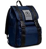 Zaino INVICTA - SQUARE, Blu - Tasca Porta PC e Tasca Porta Borraccia - Viaggio, Ufficio, Scuola e Tempo Libero - Adulto, Ragazzi, Unisex - 100% Eco Material