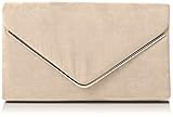 SwankySwans - Pochette da donna con busta Oscar in pelle scamosciata, per feste e balli, Beige (Beige (nude)), Taglia unica