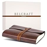 Belcraft Tivoli Diario/Taccuino in Pelle riciclata con Blocco Intercambiabile, Realizzato a mano da Artigiani Toscani, Include Scatola Regalo, A5 (15x21 cm) Marrone (Marrone)