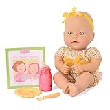 Baby Sweetheart - Ora della pappa - Bambola neonato 30 cm con corpo morbido, libro di fiabe e accessori di lettura facili