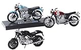 3 pezzi modellino motocicletta in scala 1:18, due Triumph Bonneville T100, una Norton Commando 961 da collezione e bomboniera