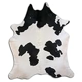 Livorio Tappeto in pelliccia di mucca di alta qualità, bianco e nero, prodotto naturale unico dal Sud America, pelliccia bovina