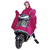 EMVANV - Mantello Impermeabile per Moto Elettrico, per Scooter e Moto, Impermeabile, con Fessure per specchietti, Striscia Riflettente per Guida Notturna più sicura, Rose Red
