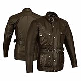 Classic & trattato, colore: marrone cerato, cinturino in pelle, da motociclista, modello Jacked Bikers Gear UK