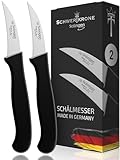 Schwertkrone Set Coltelli da Cucina Solingen Made in Germany - Acciaio Inox Professionale e Affilato - Spelucchino Curvo per Frutta, Verdura e Funghi