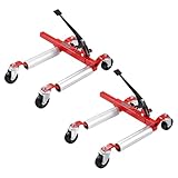 VEVOR Carrello per Ruote, Capacità di 680,38 kg Sollevatore per Cric per Auto con Ruote Girevoli a 360° Cric a Cricchetto per Posizionamento di Veicoli Pesanti, per Riparazione Auto，Spostamento, Set 2