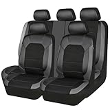 LYNYQ Auto Set Coprisedili per Smart FORFOUR (454) Hatchback 2004-2006, Pelle Confortevole Coprisedile Copri Traspirante Antiscivolo Anteriori Posteriori Protezione Sedile,A-Grey