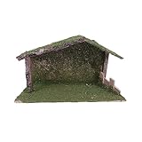 COSE DA CASA Capanna in Legno Vuota con muschio per la Natività in 3 misure rifugio presepe Grotta per la nascita del bambin gesu' nativita' (misura grande)