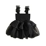 Geagodelia Abito Bambina Elegante in Tulle Abito Principessa Neonata Senza Maniche A-Line Vestito Estivo Abito da Festa per Il Compleanno (Nero, 2-3 Years)