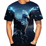 T-shirt da uomo morbida aderente con grafica dal design fresco, Fenice Nera, XX-Large