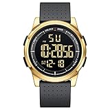 GOLDEN HOUR Ultra-Sottile Minimalista Sport Impermeabile Orologi Digitali Uomo con Display Ampio Angolo Cinturino in Gomma Orologio da Polso per Uomini Donne