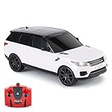 CMJ RC Cars Range Rover Sport Remote Control Car Scala 1:24 con luci LED funzionanti, Supercar radiocomandata (Bianco)