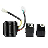 OUKENS Raddrizzatore per moto, adatto per XL 600 V Transalp 1989-1996 3 pezzi/set CDI doppia accensione + raddrizzatore regolatore